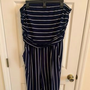 Size 2x Navy Blue and White Striped JumpSuit